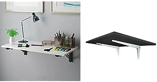 Bundle Of Wall mounted folding desk 120 x 60 cm white x black + Home gallery Wall Mounted folding Drop Leaf Desk 90 x 50 cm Black