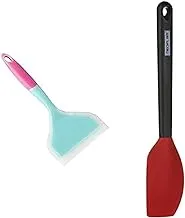 Non-stick silicone spatula for cooking, random color + Neoflam 1633/ac20051 silicon spatula with abs handle 30x6.5, balck