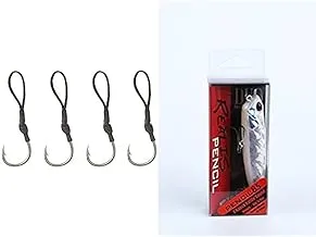 Bundle Falcons Fishing Hook, Size 6, 4 Pieces +Duo Lure - Fishing Lure with Hooks -REALIS PENCIL 85 -AJO0091 - Ivory Halo - Hook #6