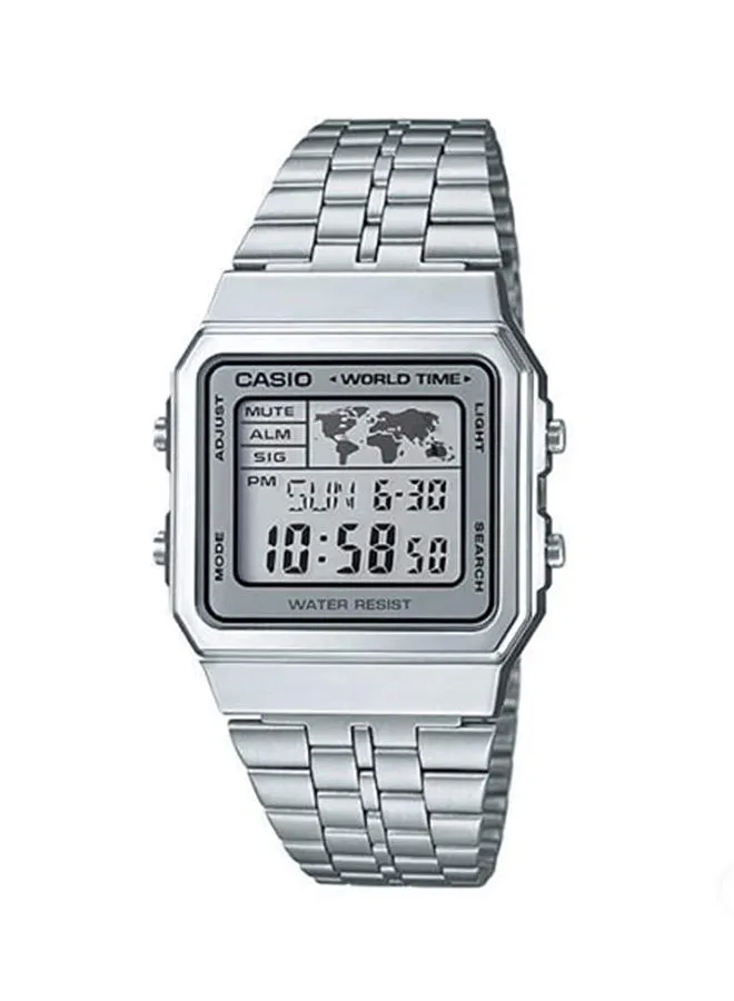 CASIO Men's Classic Quartz Digital Watch A500WA-7DF - 34 mm - Silver