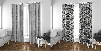 Bundle of Home Gallery Printed curtain 260x140 Multi Color + Home Gallery Printed curtain 260x140 Multi Color