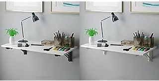 Bundle Of Wall mounted folding desk 120 x 60 cm white x black + Wall mounted folding desk 60 x 40 cm white