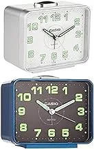 Casio tq-218-8df analog alarm clock, grey + Casio alarm clock [tq-218-2df] dark blue