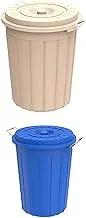 Cosmoplast Multipurpose Plastic Drum 100L with Lid for Cleaning, Storage, and Waste Disposal + Cosmoplast Multipurpose Plastic Drum 100L with Lid for Cleaning, Storage, and Waste Disposal