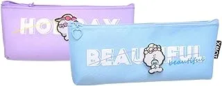 Xinmeiqi 18-33 Set Of 2 Pieces Of Fabric Pencil Case, With High Quality Material And Large Capacity Suitable For School student - Sky Blue