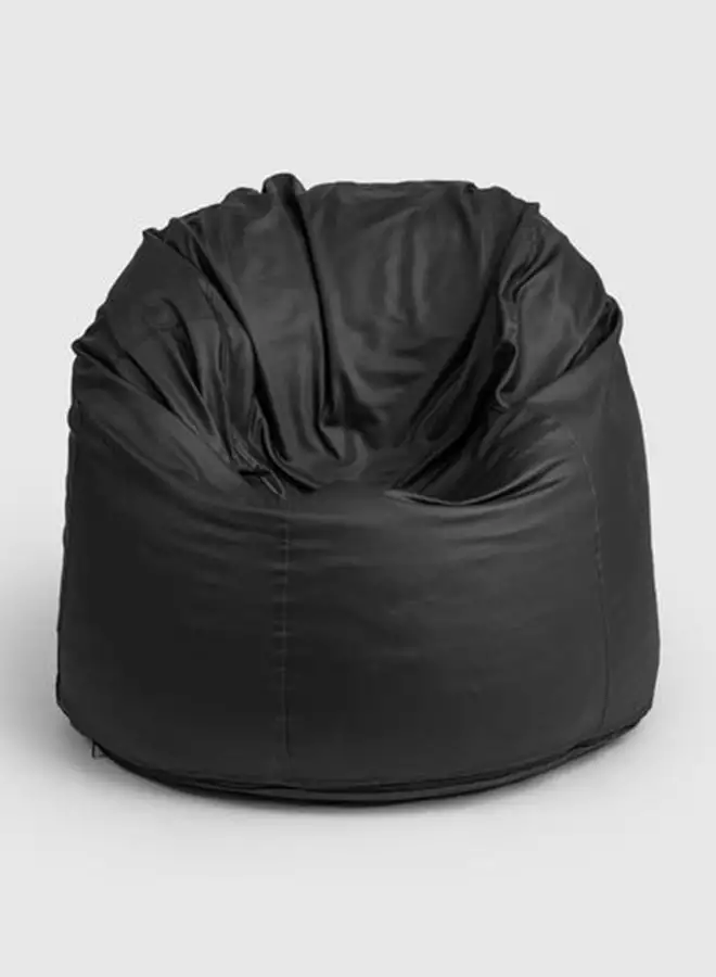 Ariika Leather Willow Bean Bag Black 92 × 104cm