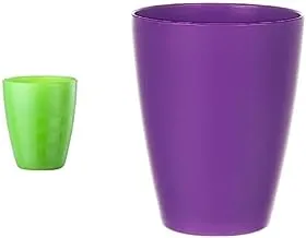 M-Design Small Plastic Cup 300ml, Microwave, Dishwasher and Food Safe - Great for camping and kids (Green) + M-Design Lifestyle Plastic Cup, 300 ml - Purple