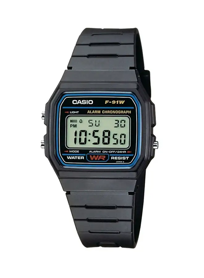 CASIO Men's Water Resistant Resin Digital Watch F-91W-1DG- - 38 mm - Black