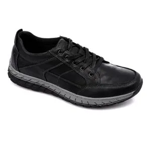 Activ Practical Lace Up Stitched Shoes - Black