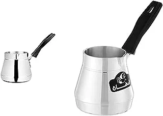 El Dahan Coffee Pot with Bakelite Handle - 5 centimeters - Silver + El Dahan Coffee Pot with Bakelite Handle - 4 centimeters - Silver