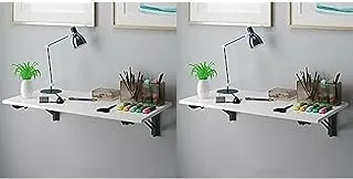 Bundle Of Wall mounted folding desk 120 x 60 cm white x black + Wall mounted folding desk 60 x 40 cm white x black