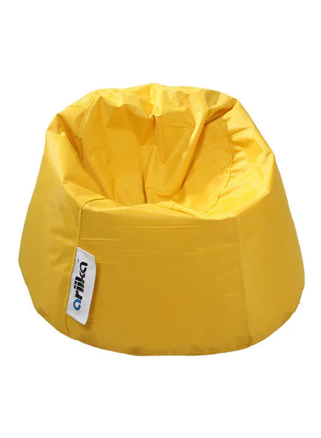 Ariika Leather Small Puff Bean Bag Yellow