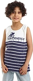 CAESAR Boys Boys Stripped Sportive Tank Top Boys Stripped Sportive Tank Top