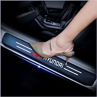 kaiweiqin 4Pcs Car Door Sill Scuff Plate Cover for Hyundai Welcome Pedal Protection Car Carbon Fiber Sticker Threshold Door Entry Guard Decorative