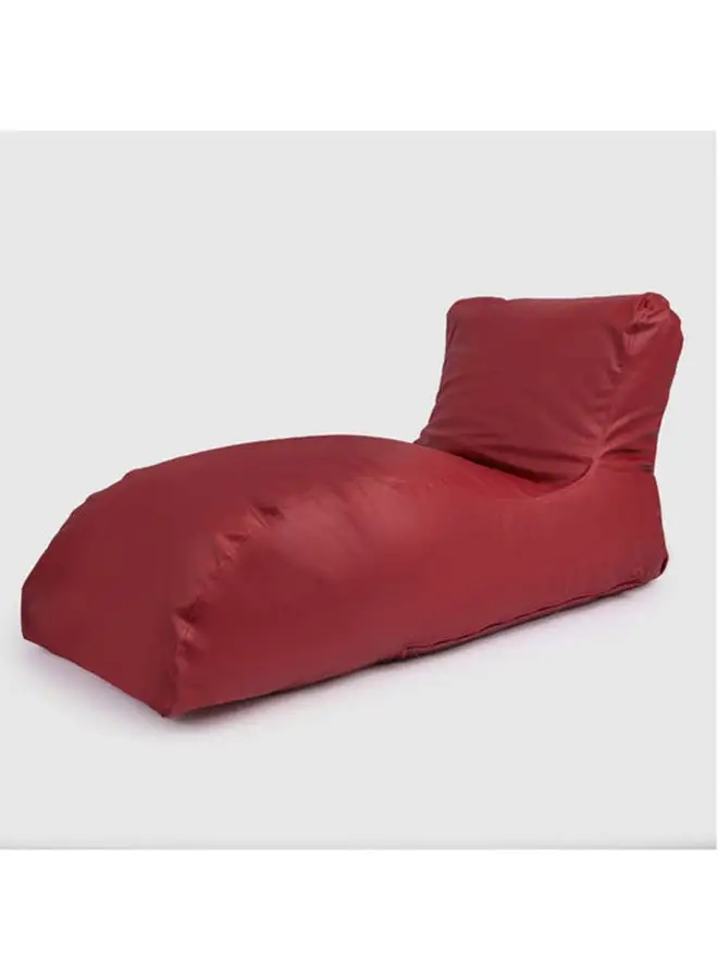 Ariika Leather Lounger Bean Bag Burgundy 130 × 75 × 62cm