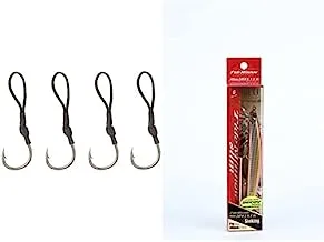 مجموعة خطاف صيد الصقور، مقاس 7، 4 قطع + طعم ثنائي - طعم صيد مع خطافات - Tide Minnow Slim 140 Flyer - DBA0423 - تهديد ثلاثي