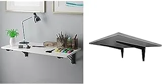 Bundle Of Wall mounted folding desk 120 x 60 cm white x black + Home gallery Wall Mounted folding Drop Leaf Desk 90 x 50 cm Gray