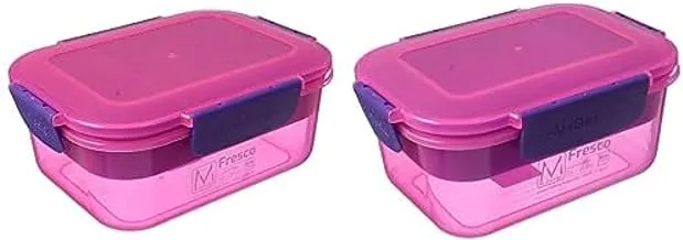 M design lunch box, 1.6 liter - pink and purple + M design lunch box, 1.1 liter - pink and purple