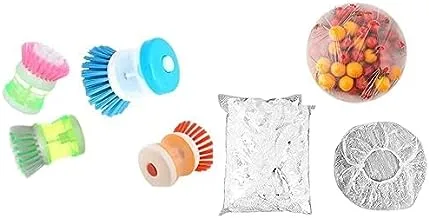 Bundle of Silicone brush baron cup bottle+Bowl Cover with Elastic Lids for Bowls Food Covers Reusable