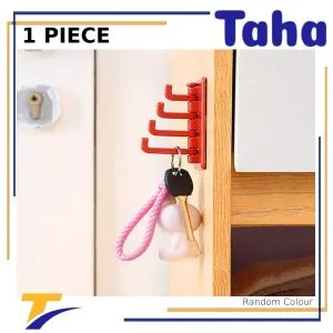 Taha Offer Hanger With  Adhesives 4 Hooks 1 Piece