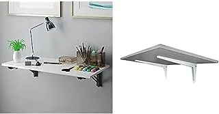 Bundle Of Wall mounted folding desk 120 x 60 cm white x black + Home gallery wall mounted folding drop leaf desk 90 x 50 cm gray