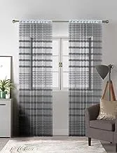 Easy Tulle Stripe Curtains Color dark grey-1panel 150cmX280cm