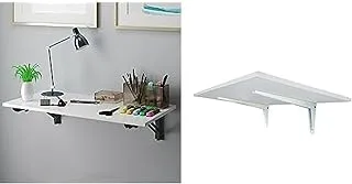 Bundle Of Wall mounted folding desk 120 x 60 cm white x black + Home gallery Wall Mounted folding Drop Leaf Desk 60 x 40 cm White