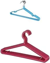 Bundle Metal hanger blue 10 pieces +M Design Slim Clothes Hanger, 6 Pieces - Assorted colors