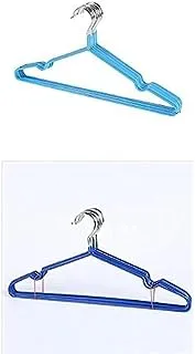 Bundle Metal hanger blue 10 pieces +Stainless steel coated hanger, 10 pieces - assorted color-small