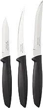 Tramontina 1880/23498/040 High Quality Plenus Knife Set of 3 Pieces - Black