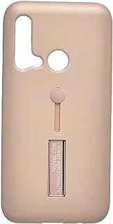 Generic Plastic Phone Cover Protection With Black Edges And Silicone Finger Holder For Huawei P20 lite (2019) / Nova 5i 6.4 Inch - Beige