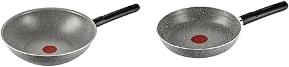 Tefal cook natural frypan with handle, size 28 cm, grey - 220900105 + Tefal cook natural frypan with handle, size 26 cm, grey - 220900104