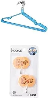 Bundle Metal hanger blue 10 pieces +Pay 1hawk 3k plastic 2 piece hanger set (6.5 * 7 * 2cm) - yellow * orange