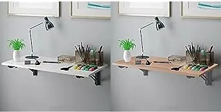 Bundle Of Wall mounted folding desk 120 x 60 cm white x black + Wall mounted folding desk 120 x 60 cm beige x gray