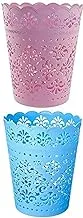 Plastic round flower shaped basket - assorted colors + Floral-Design Round Plastic Basket - Sky Blue