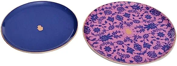 Porland Porcelain Glamorous Dinner Plate Set Of 12 Pieces Suitable For 6 People Unique Elegant Design - Multi Colour