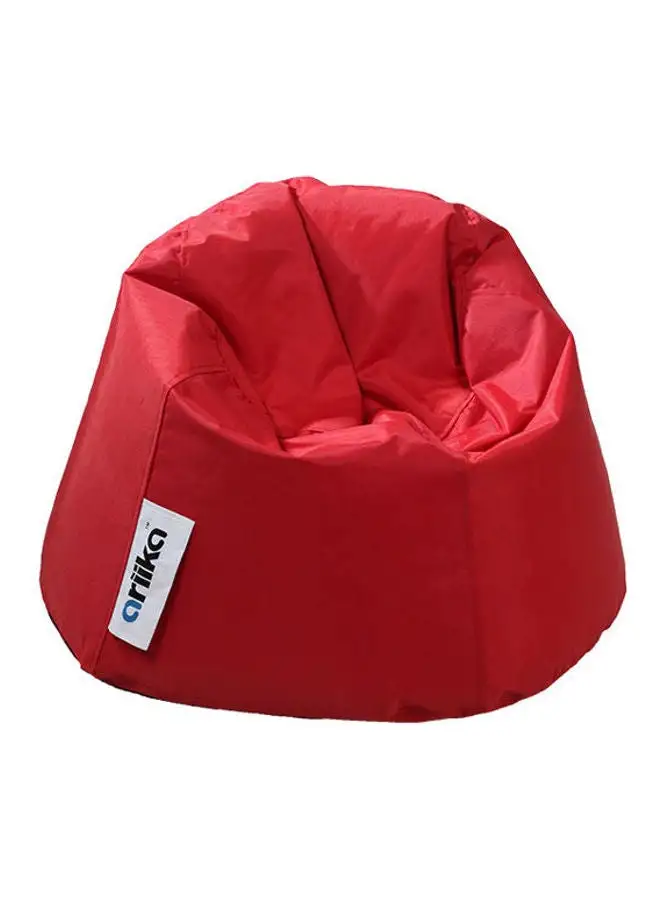 Ariika Leather Small Puff Bean Bag Red 78 × 50cm