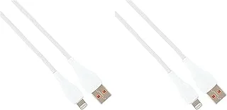 Ldnio Ls612 Set Of 2 Pieces Of Lightning To Usb A Mobile Phone Fast Charging Data Cable 1M With Robust And Durable Design, Minimizing Wear And Tear For Long-Term Use - White