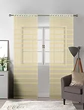 Easy Tulle Stripe Curtains Color café-1panel 150cmX280cm