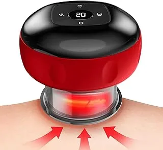 Supwell Smart Dynamic Cupping Therapy Set,Cellulite Massager 3 in 1 Vacuum Therapy Machine Cellulite Remover,Gua Sha Massage Tool with12 Level Temperature and Suction (Red)