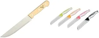 YASIN Wood Hand Kitchen Knife + Image group m121 stainless steel fruit knife, 4 pieces - multi color