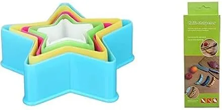 Assorted shapes dough cutter, 5 count - multicolor + banana knife sharpener