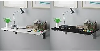 Bundle Of Wall mounted folding desk 120 x 60 cm white x black + Wall mounted folding desk 120 x 60 cm black x gray