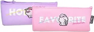 Xinmeiqi 18-33 Set Of 2 Pieces Of Fabric Pencil Case, With High Quality Material And Large Capacity Suitable For School student - Multi Colour