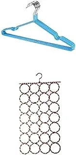 Bundle Metal hanger blue 10 pieces +Scarf hanger holder organizer space saver for tie, belt, scarves, socks