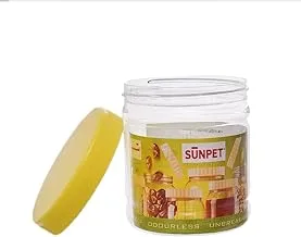 Sunpet round jar 100 ml transparent with a yellow lid, J0100