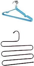 Bundle Metal hanger blue 10 pieces +A spiral hanger that holds 5 pants