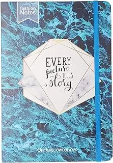 HardCover Marble Blue A5 Notebook With Elastic Band