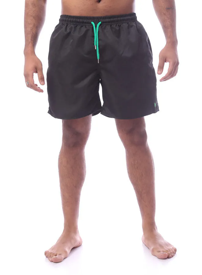 RAVIN Black Slip On Swim Shorts With Elastic Waist