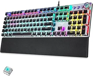 Aula - Wired Gaming Mechanical Keyboard with Backlit LED Lights and Blue Switch